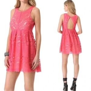 Free people coral lace dress